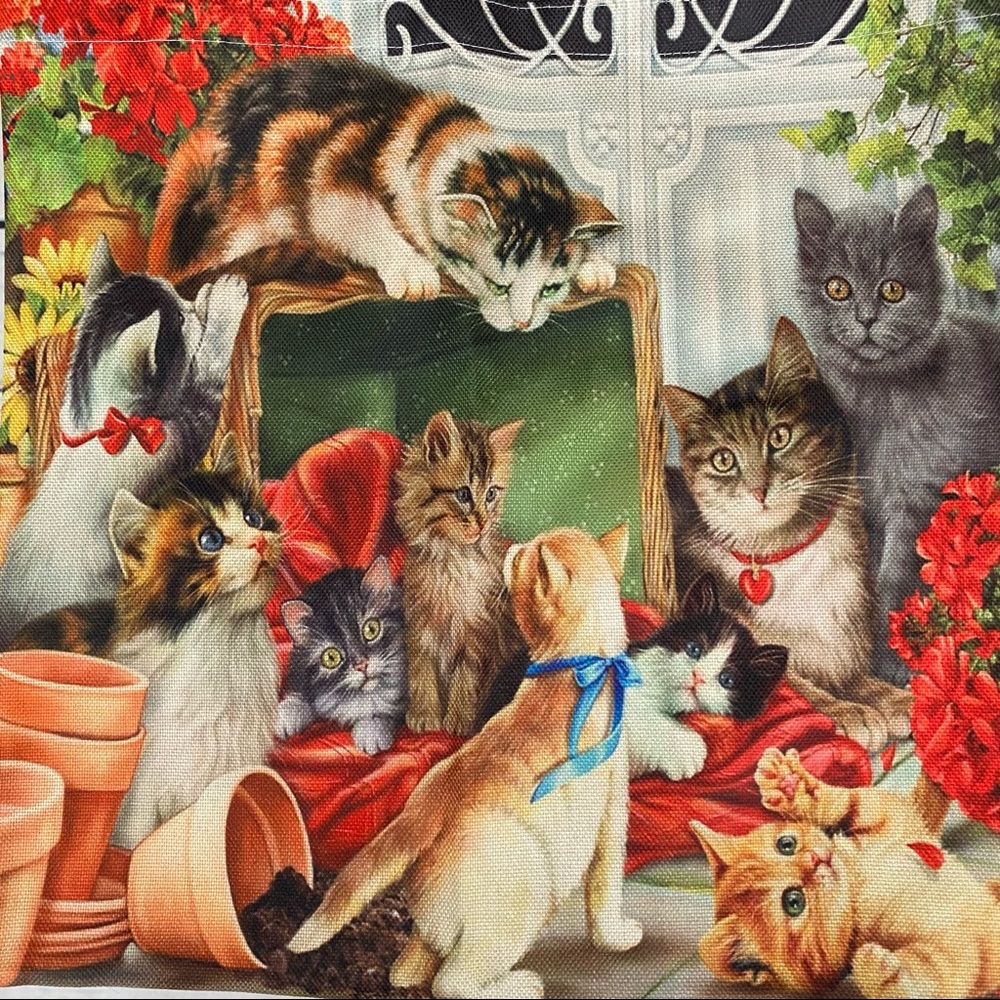 Eco-Friendly Naughty Kittens Folding Tote Bag - Picture 5 of 16